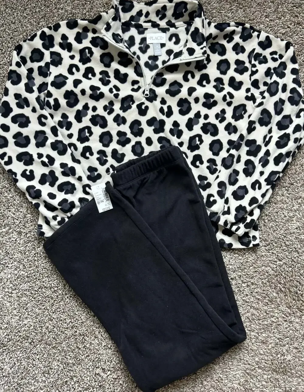 The Children's Place Girls Microfleece Half Zip Pullover and Pants Set